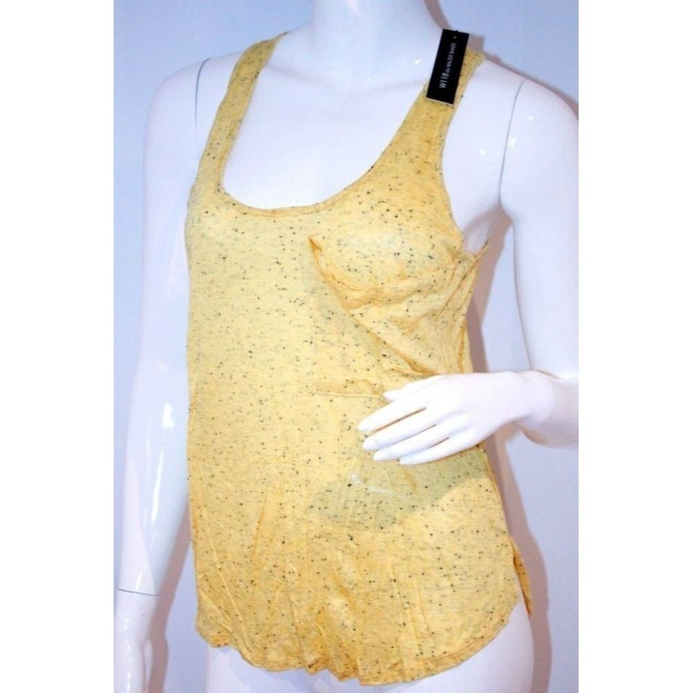 W118 by WALTER BAKER Dotted TANK TOP Draped Pocket RACERBACK Shirt $88  Small